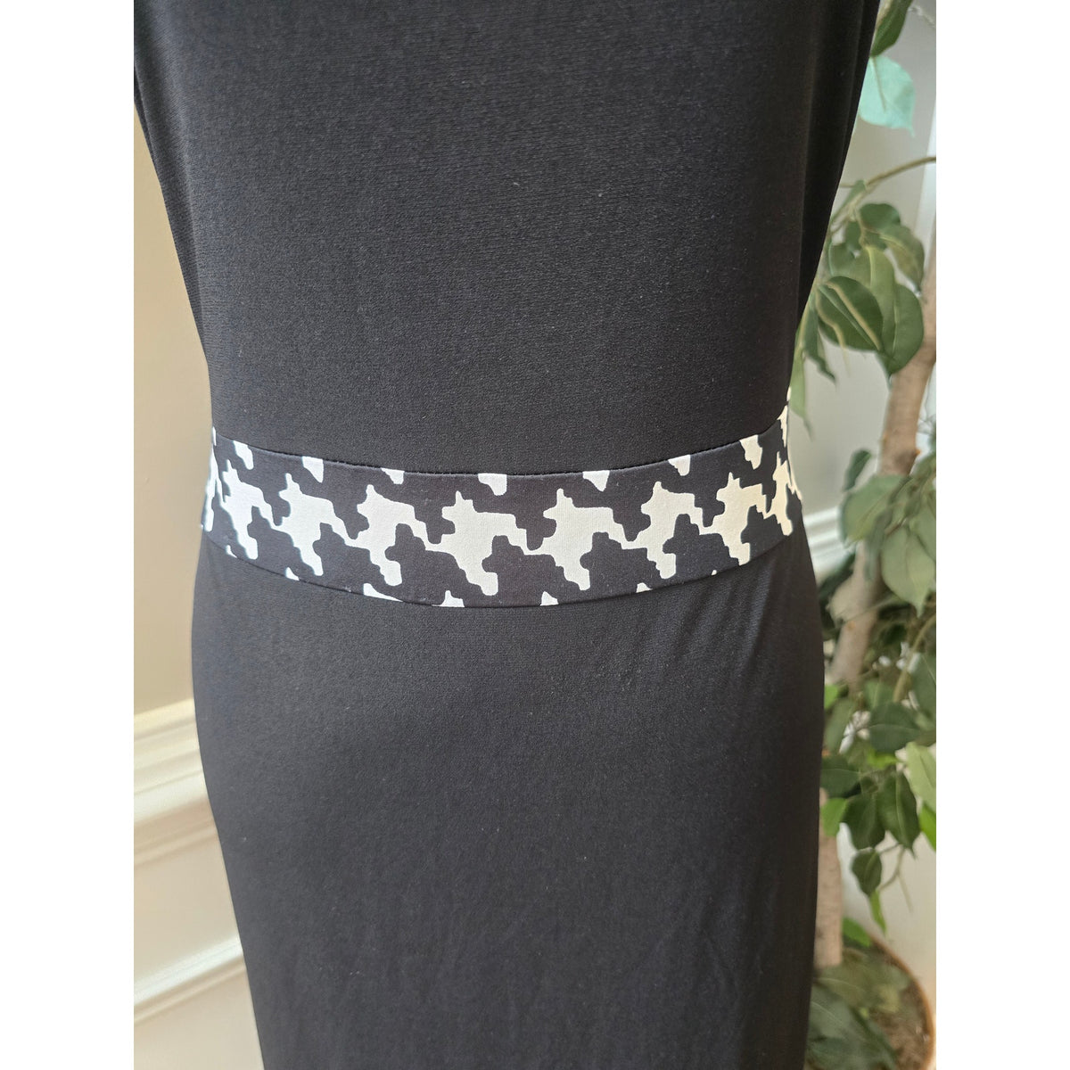 Madison Leigh A-Line Dress Women's Size 18W Black/White Scoop Neck Sleeveless