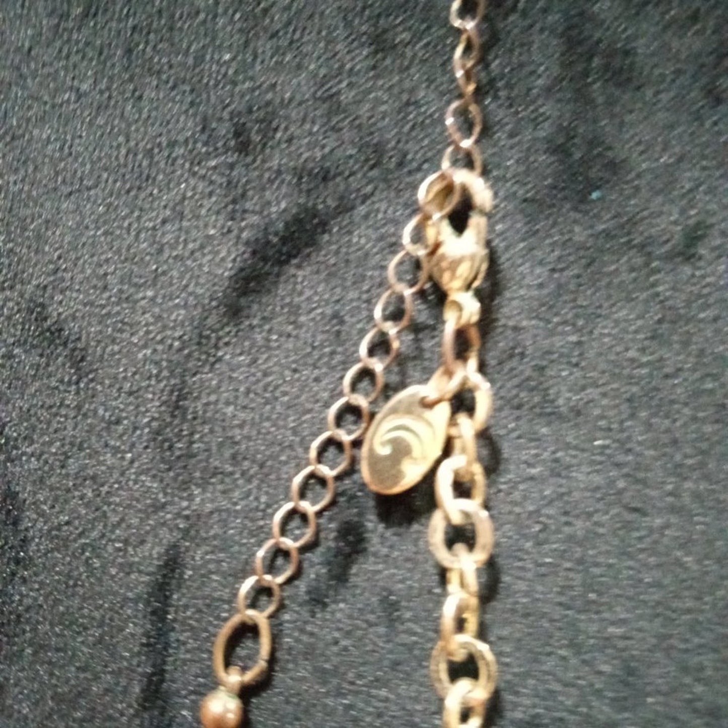 Chico's Women Fashion Rhinestone Beaded Long Charm Necklace with Lobster Clasp