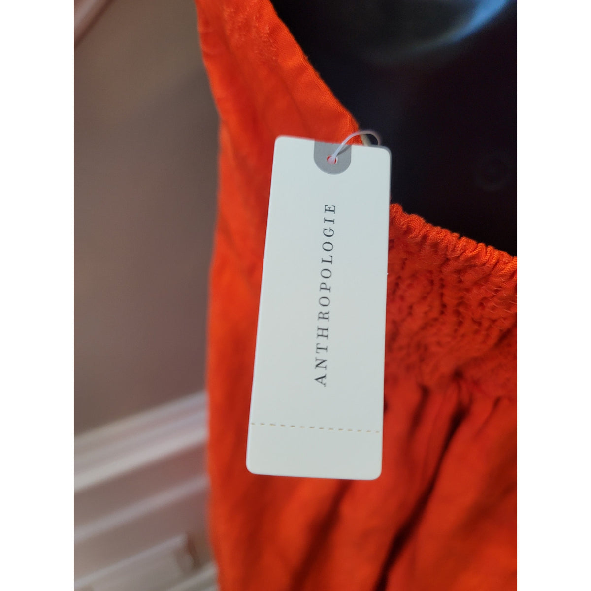 Anthropologie Elevenses Jumpsuit Women's Size US 8 Orange Halter Wide Leg Romper