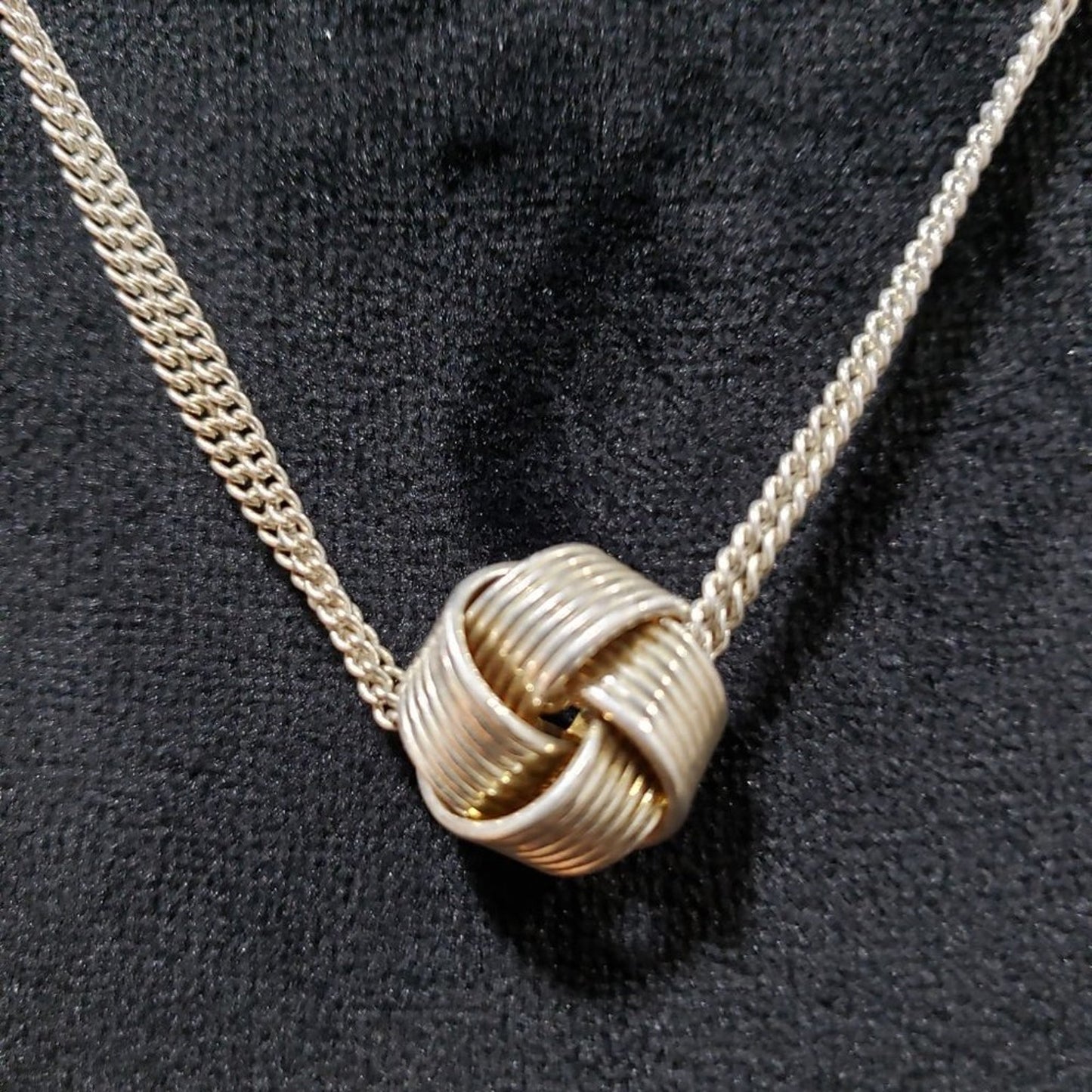 Womens Fashion Gold Tone Twisted Love Knot Pendant Necklace with Lobster Clasp