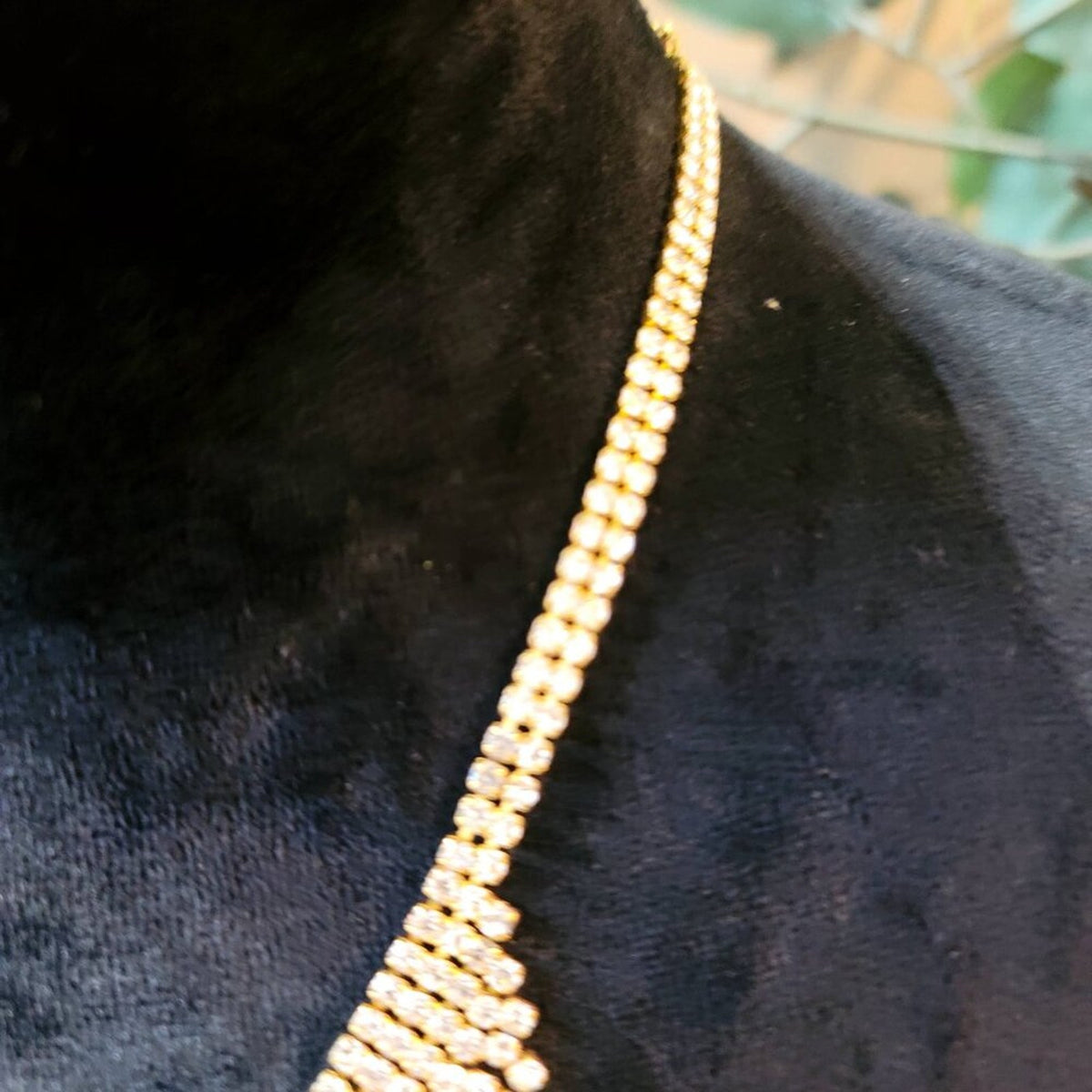 Womens Fashion Clear Crystal Beaded Tassels Necklace Jewelry with Lobster Clasp
