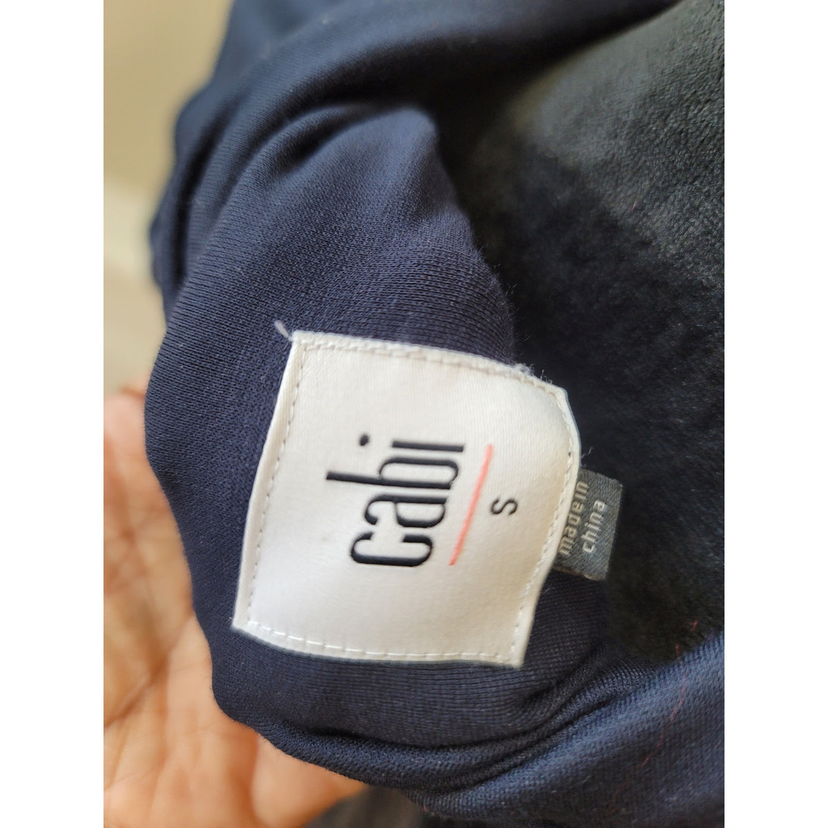 Cabi Moto Jacket Women's Small Navy Pleated Back Asymmetrical Zip Multi Pockets