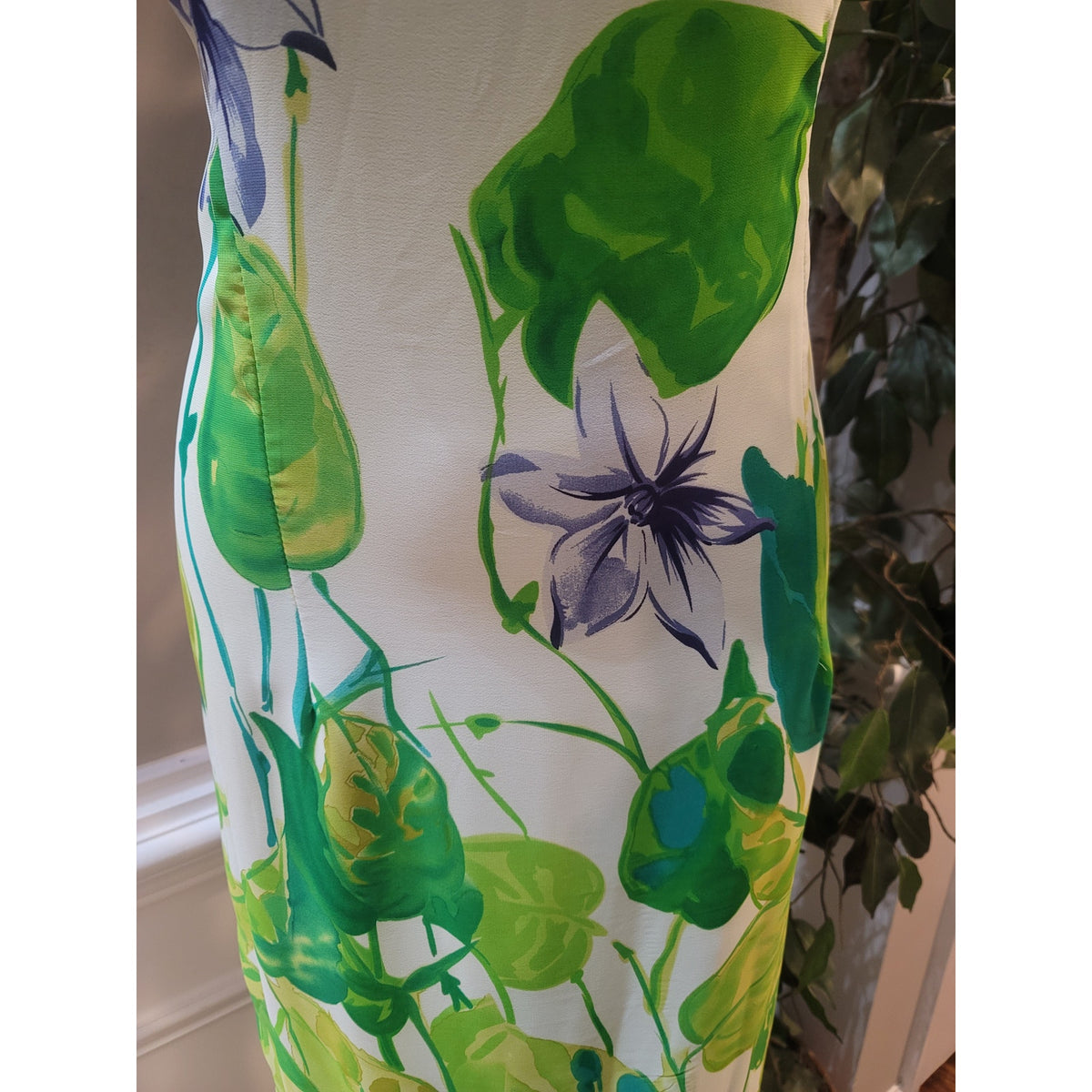 A Wild Thyme Tank Dress Women's 18 Green Floral Lily Valley Scoop Causal Party