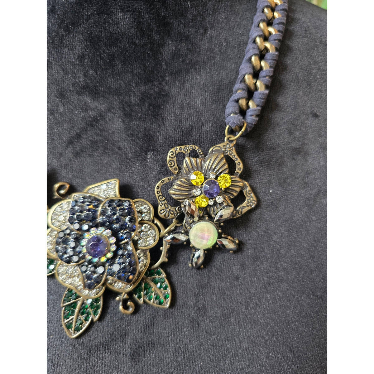 Multicolor Floral Statement Bib Necklace