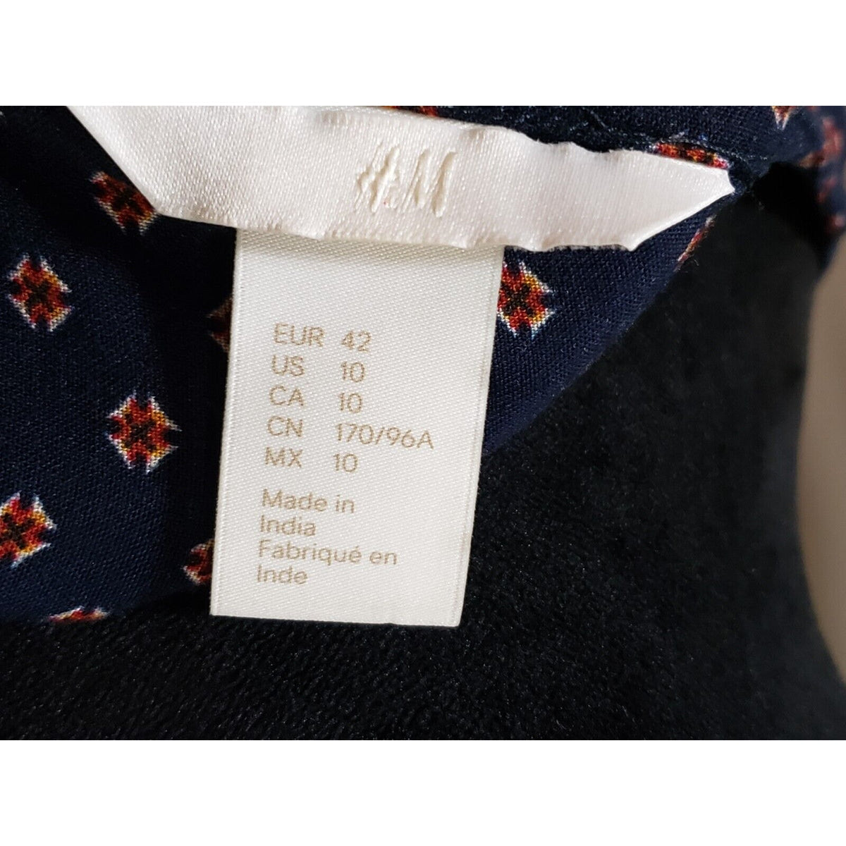 H&M Women's Blue 100% Viscose Round Neck Long Sleeve Knee Length Dress Size 10