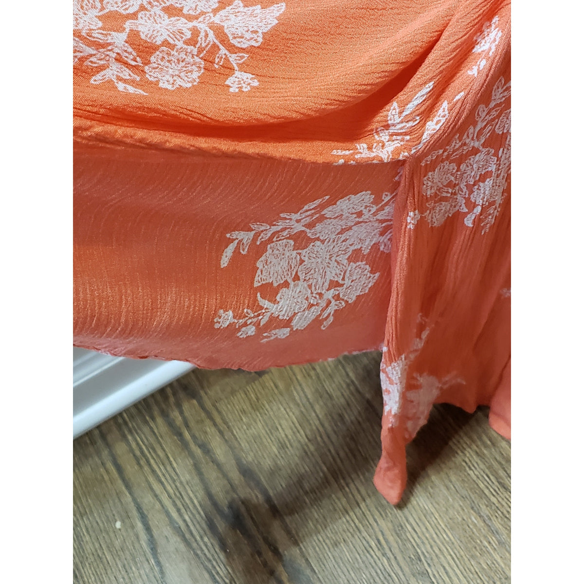 Oddi Long Maxi Dress Women's Size 2XL Orange Smocked Waist V Neck Kimono Sleeve