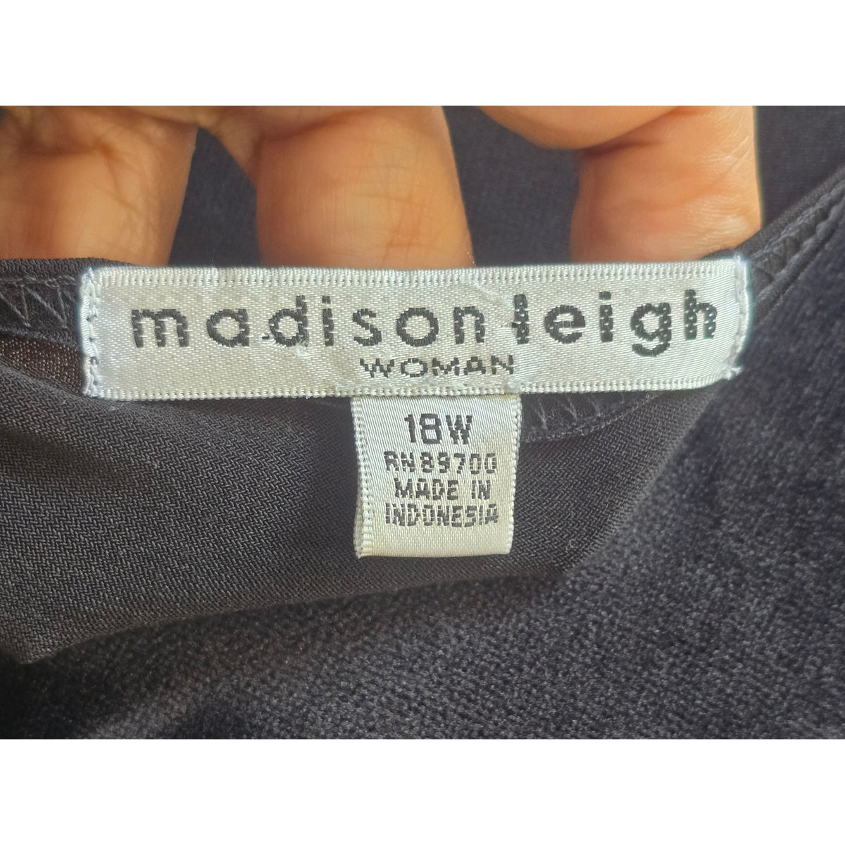 Madison Leigh A-Line Dress Women's Size 18W Black/White Scoop Neck Sleeveless