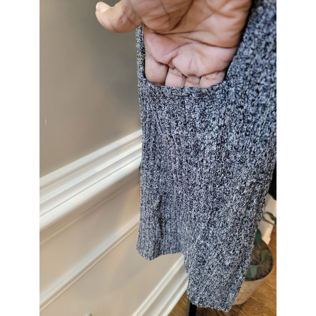 Belah & Codey Long Duster Vest Women's Size XL Gray Marled Ribbed Sleeveless