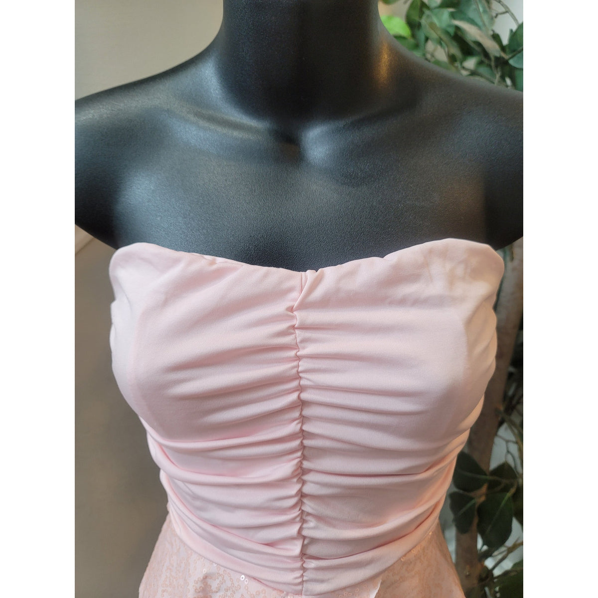 Dream Out Loud Strapless Peplum Dress Women's Medium Pink Ruched Bodycon