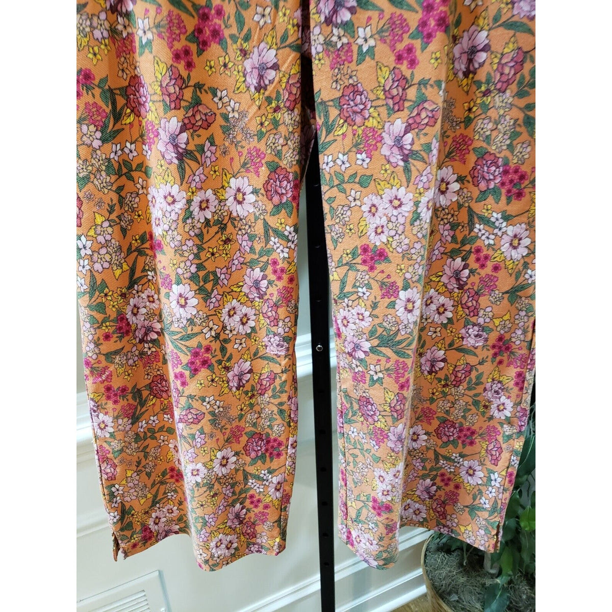 Adyson Parker Women's Multicolor Floral Cotton Casual Wide Leg Cropped Pants 10