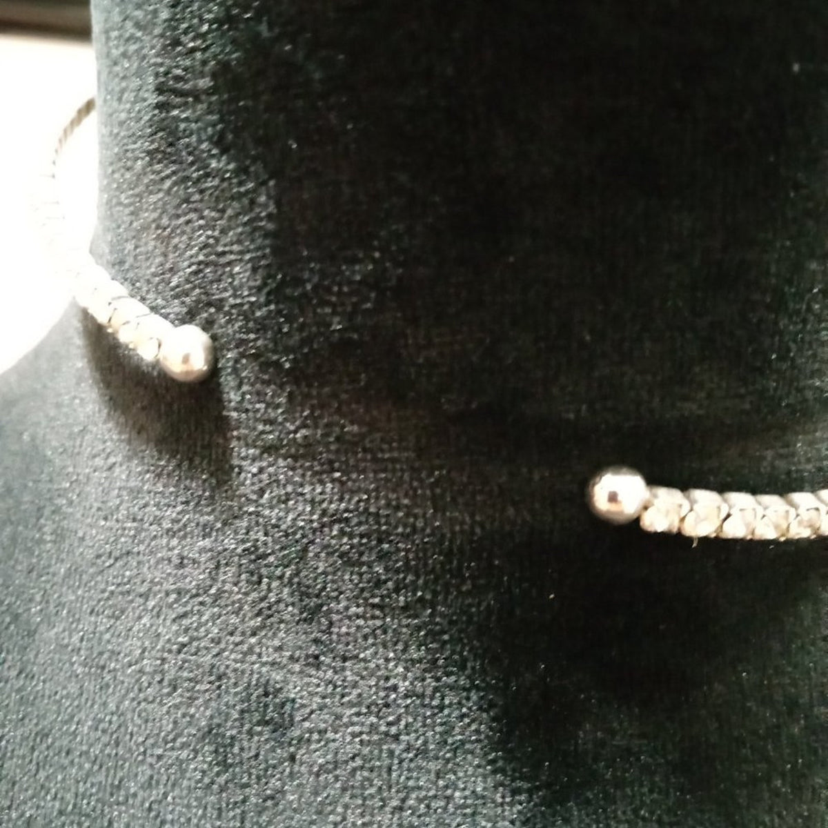 Women Fashion Elegant Clear Faceted Rhinestone Beaded Tennis Choker Necklace
