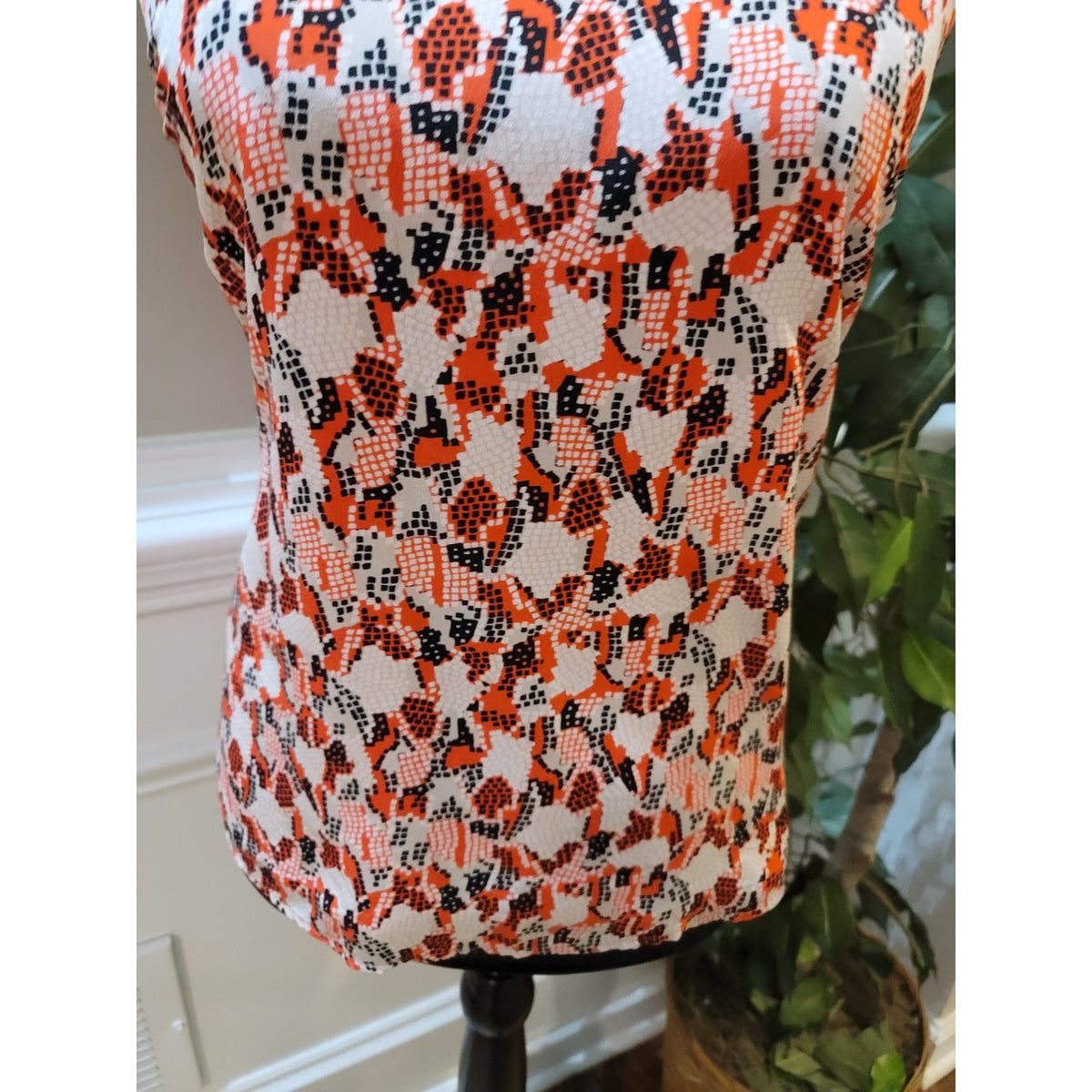 Joie Blouse Top Women's Small Multicolor Snake print Sleeveless Back Zipper