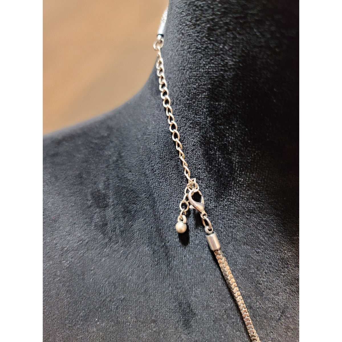 Women's Handmade Silver Metal Statement Necklace with Adjustable Chain