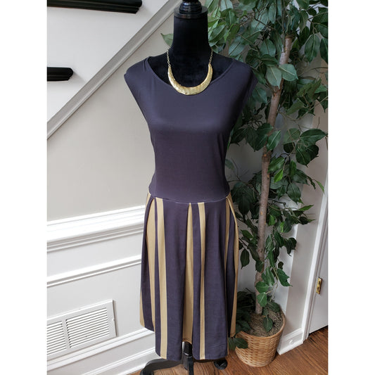 Lily by Firmiana Knee Length Sheath Dress Womens 2XL Black Pleated Sleeveless