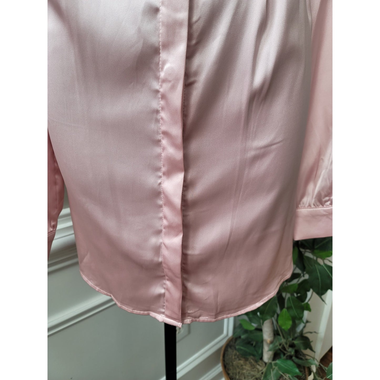 Fashion Nova First Priority Women Large Pink Satin Long Sleeve Dress