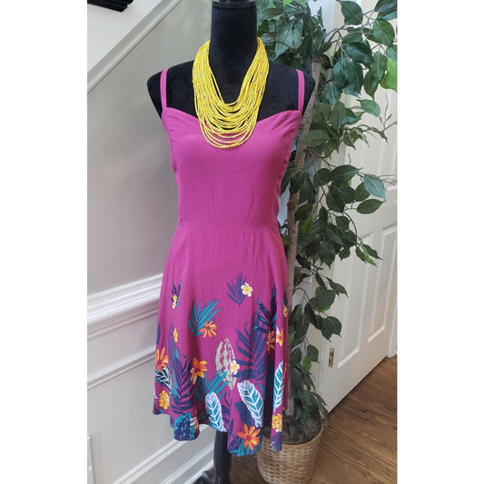 Old Navy Women Purple 100% Rayon Scoop Neck Sleeveless Knee Length Dress Size XL