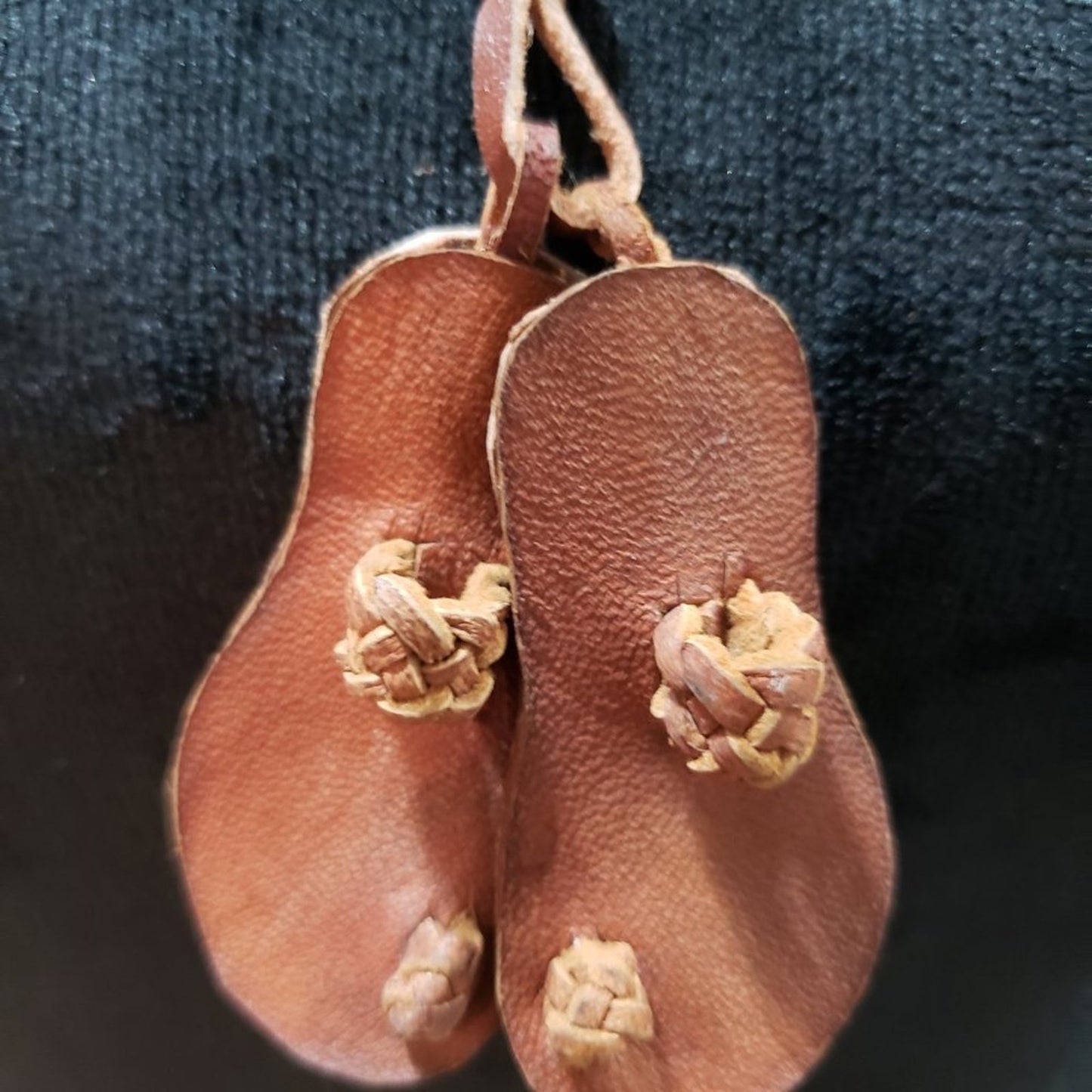 Womens Fashion Brown Leather Flip Flop Sandal Pendant String Necklace Jewelry