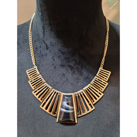 Women's Gold Statement Necklace Geometric Pendant Chain Lobster Clasp Jewelry