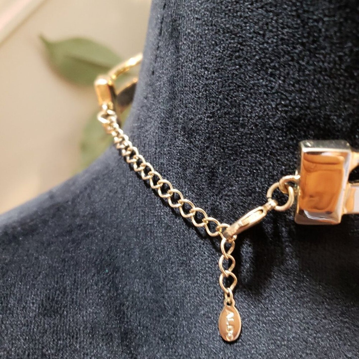 Aldo Womens Fashion Double Lines Gold Tone Choker Necklace with Lobster Clasp