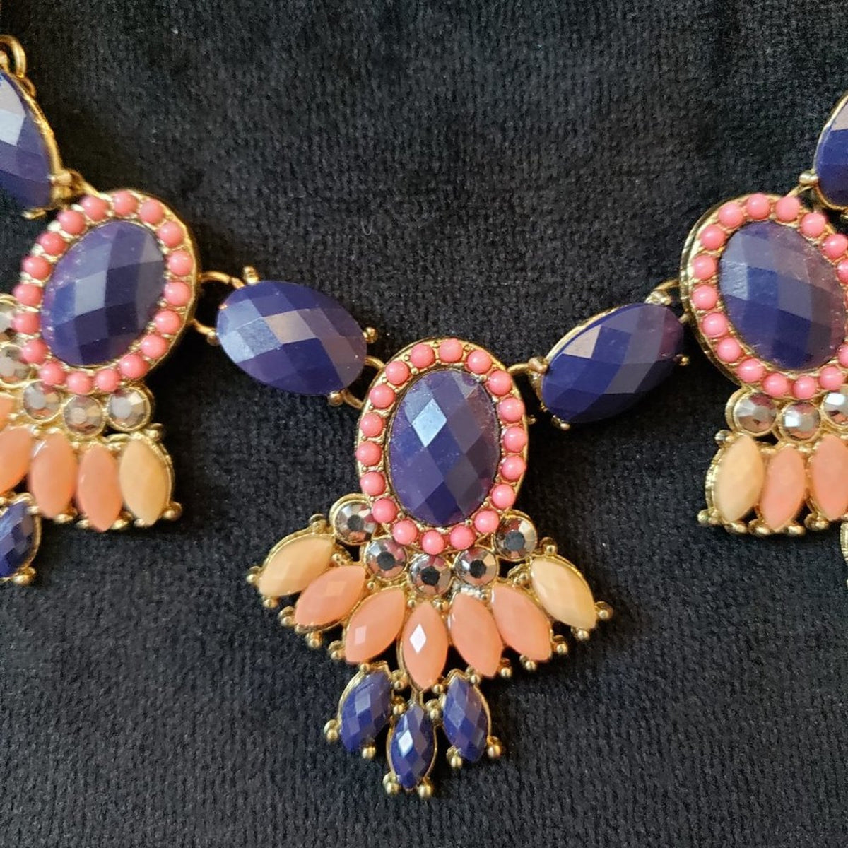 Womens Fashion Multi Small Stones Beaded Collar Necklace with Lobster Clasp