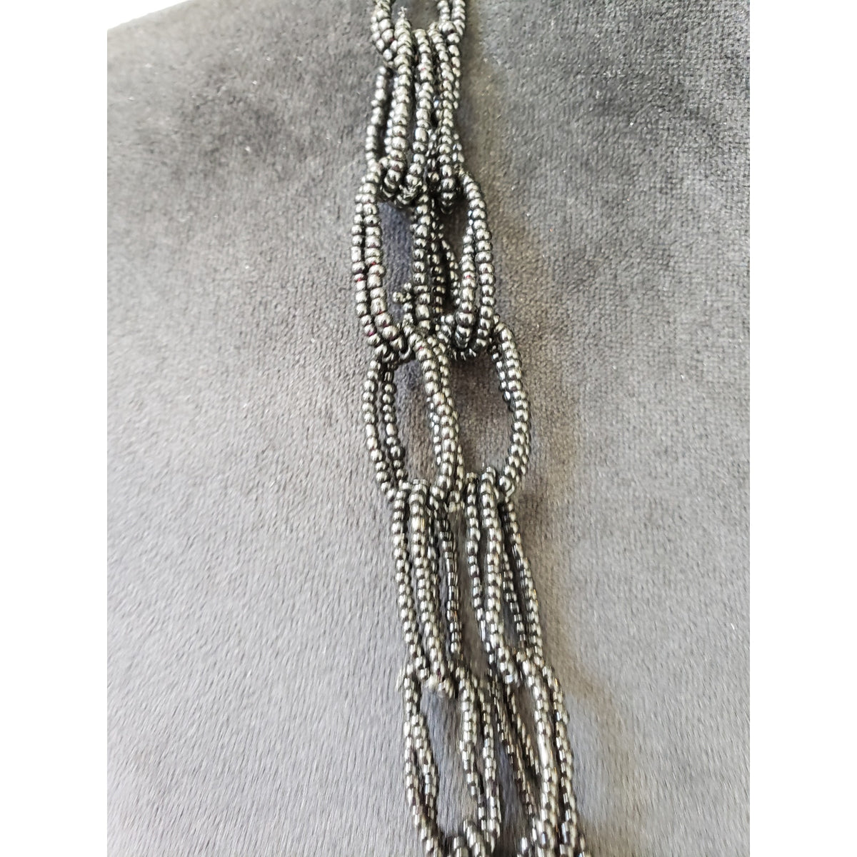 Women Fashion 2 Strand Black Seed Bead Chain Necklace Jewelry with Lobster Clasp