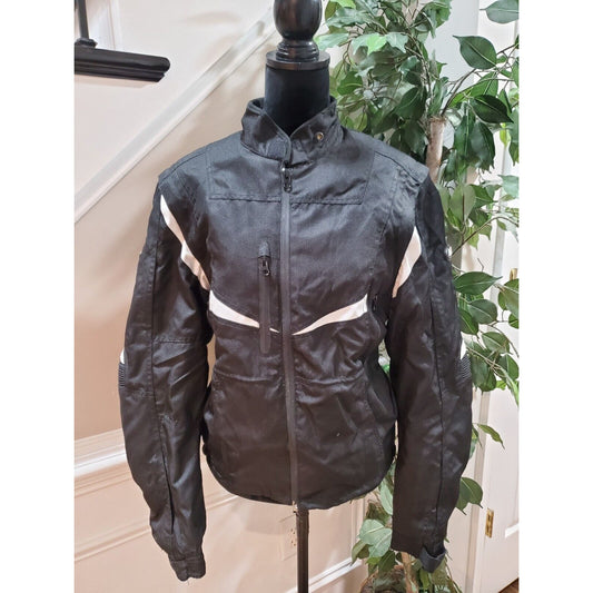 Bilt Men Black Long Sleeve Full Zipper Pockets Logo Motorcycle Jacket Size Small