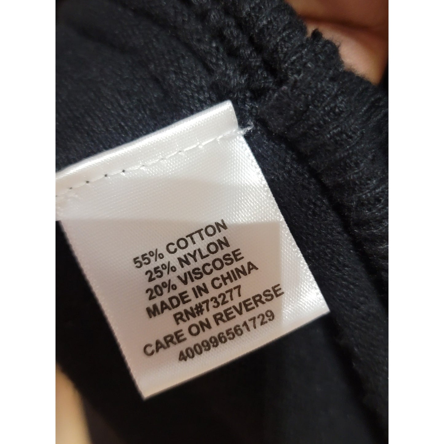 ELLE Sweater Women's Medium Black Pearl Embellished 34 Sleeve Pullover Knit