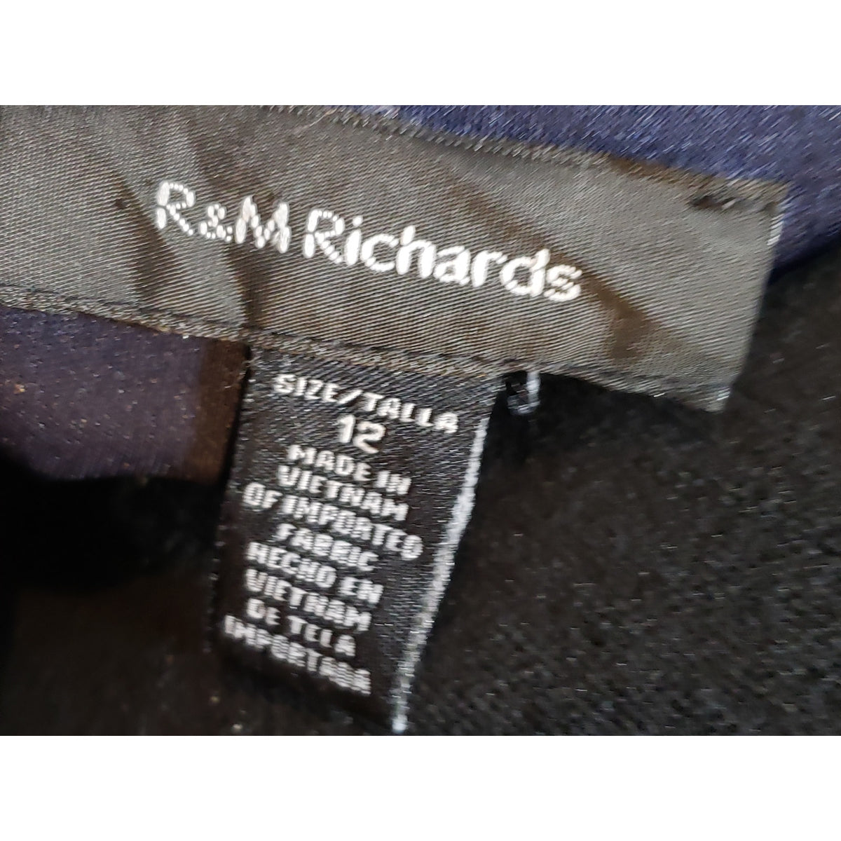 R&M Richards Sheath Dress Womens 12 White Blue Filigree Print Pleated Scoop Neck