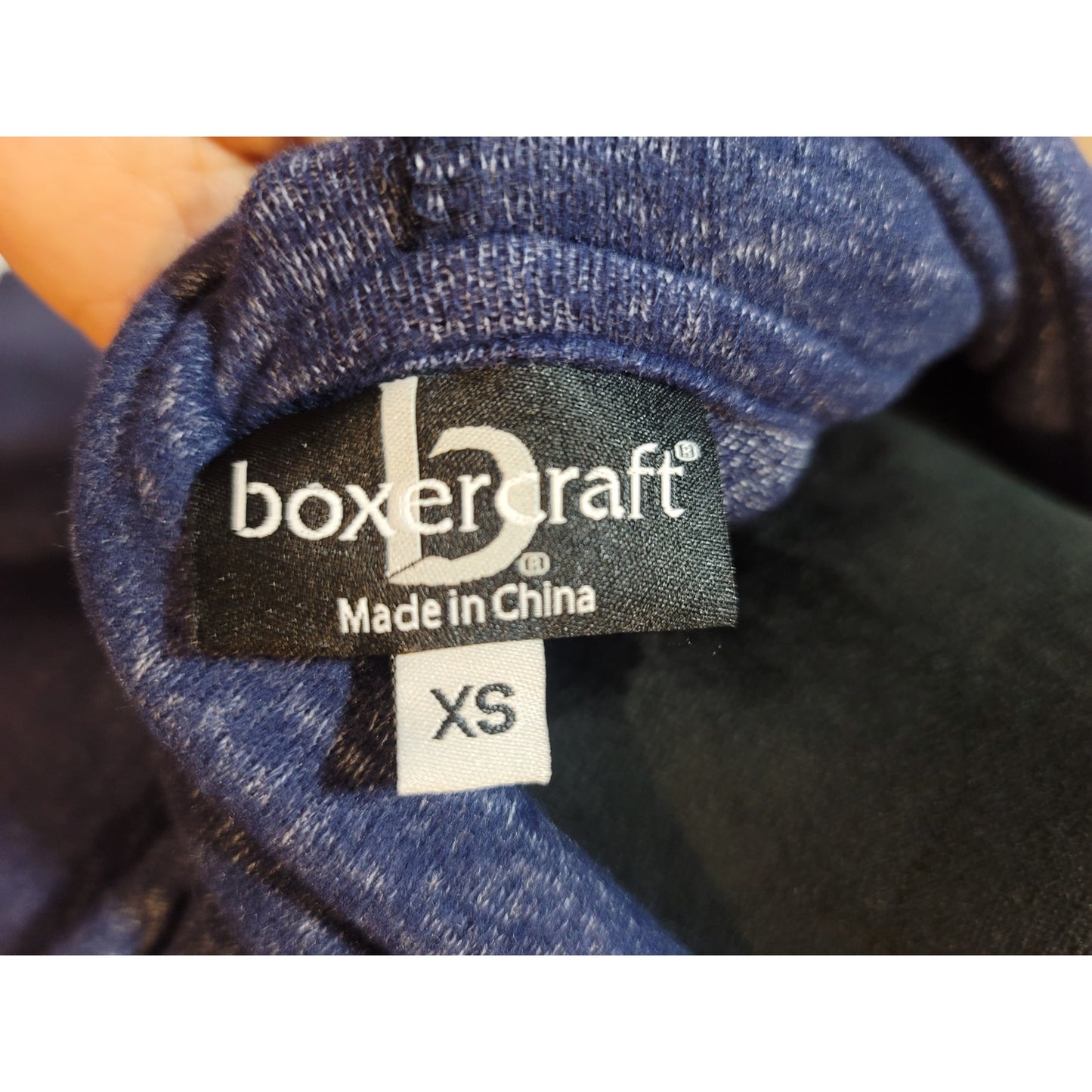 Boxercraft Pullover Hoodie Women XS Blue Long Sleeve Cowl Neck Pocket Lounge