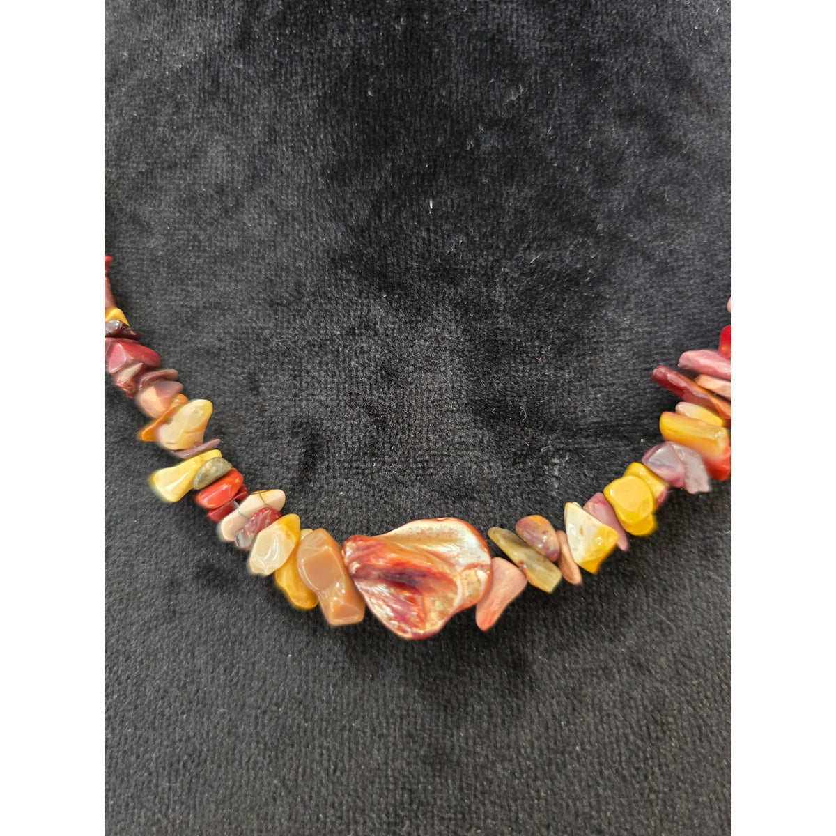 Multicolor Stone Chip Beaded Necklace Boho Statement Jewelry