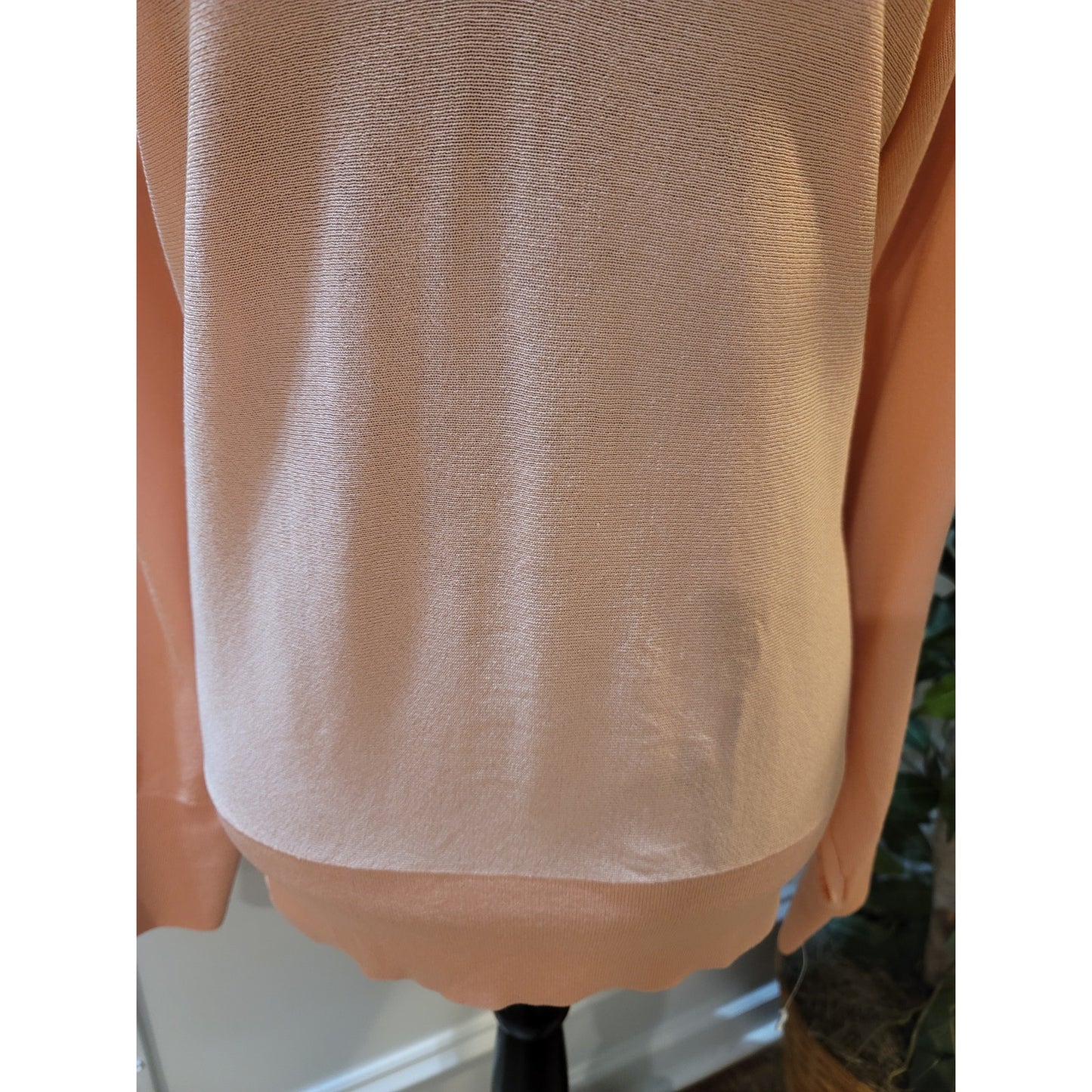 INC International Concepts Sweater Women's XL Peach V Neck Studded Sleeves
