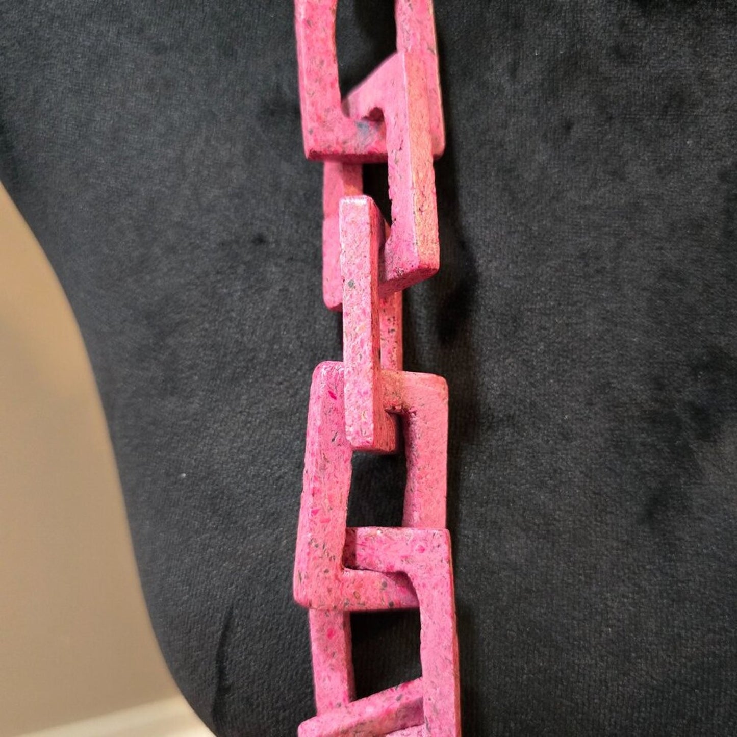 Womens Fashion Pink Punk Thick Street Style Chain Necklace with Lobster Clasp