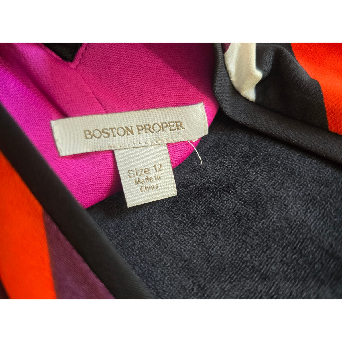 Boston Proper Sheath Dress Women's SZ 12 Multicolor Striped Keyhole Halter Neck