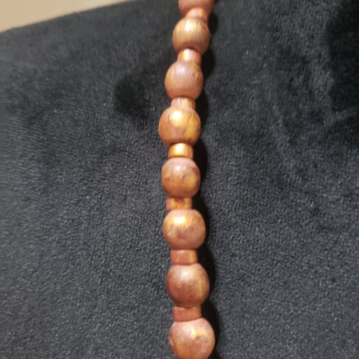 Womens Boho Ethnic Style Brown Color Chunky Wooden Beaded Long Necklace