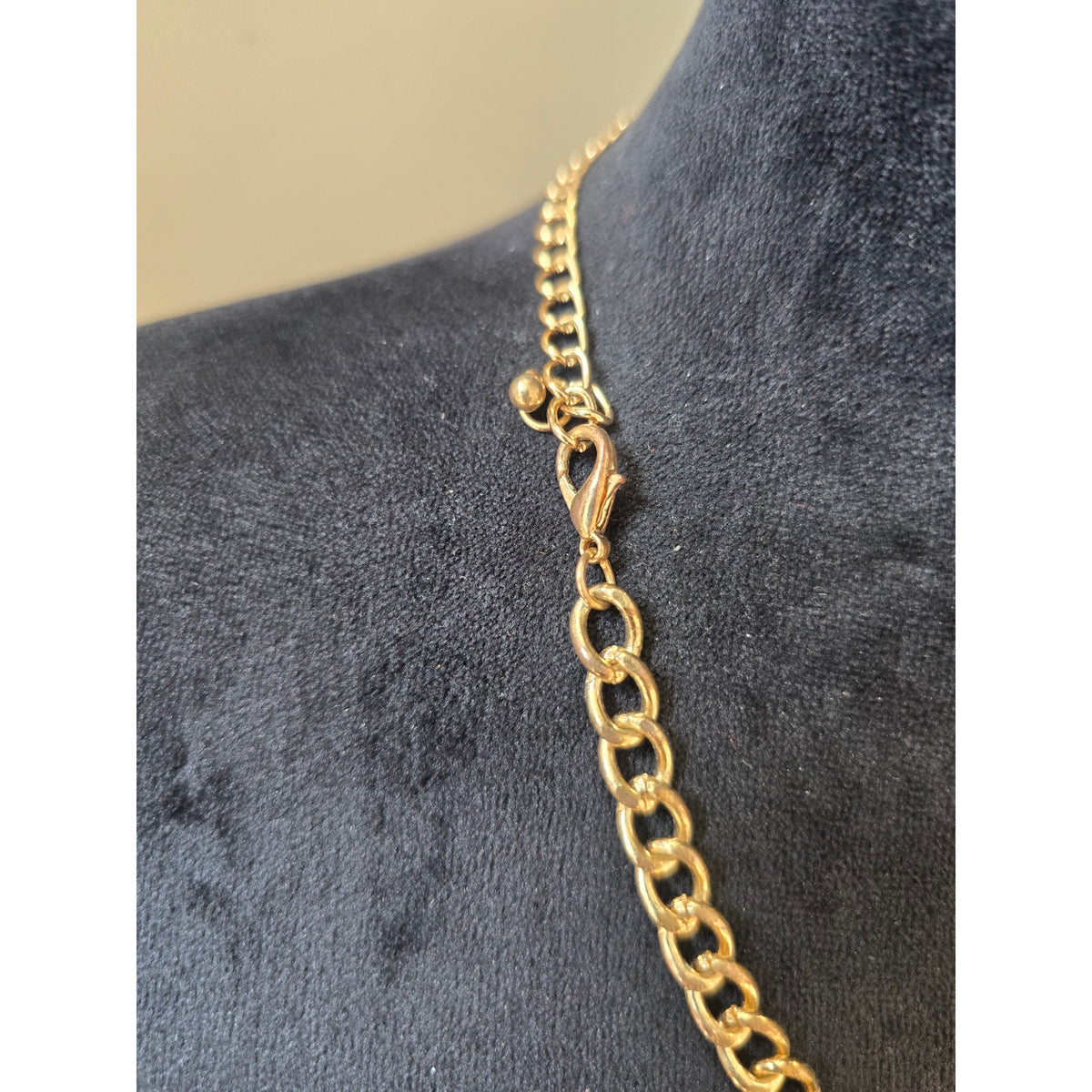 Gold Tone Multi Strand Draped Chain Bib Statement Necklace Rhinestone Fashion
