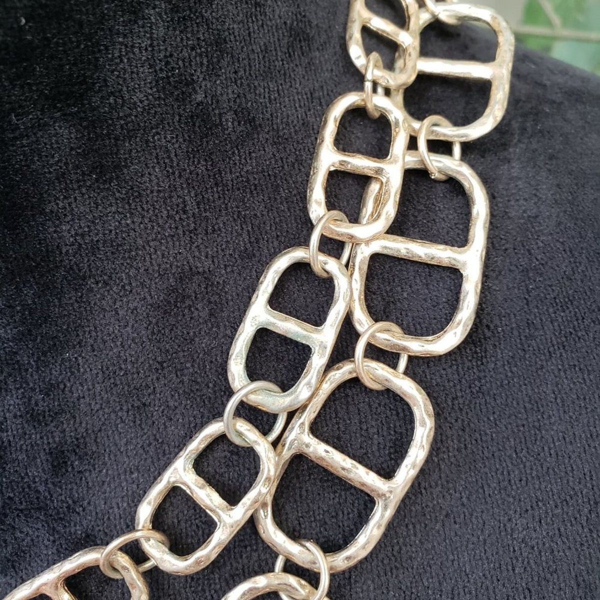 Charming Charlie Women Gold Tone Double Chunky Chain Necklace with Lobster Clasp