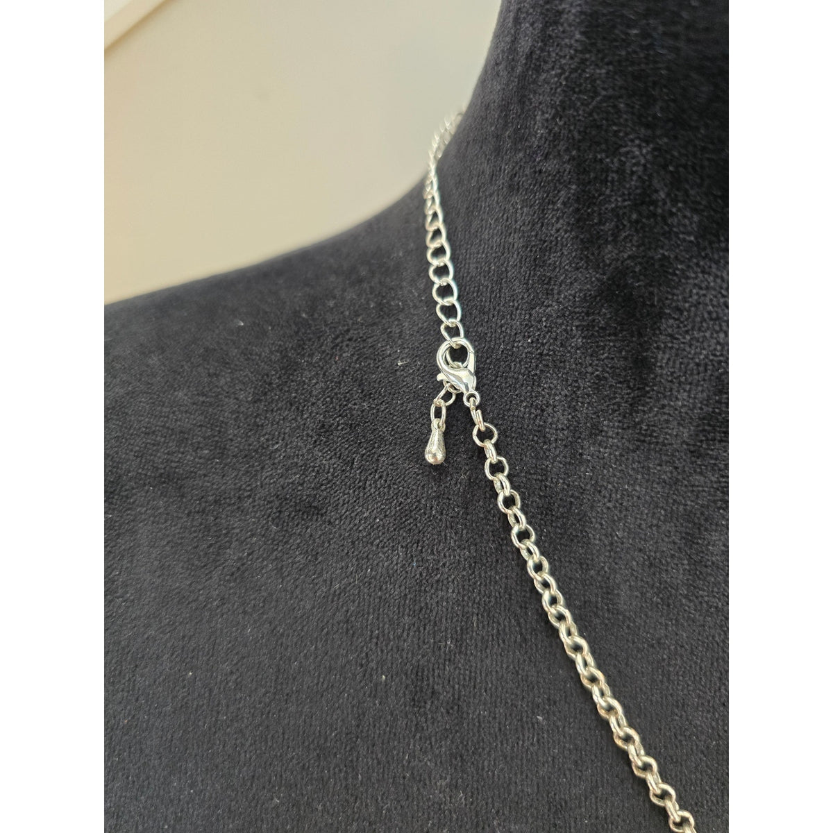 Silver Tone Rhinestone Crystal Teardrop Chandelier Bib Statement Necklace