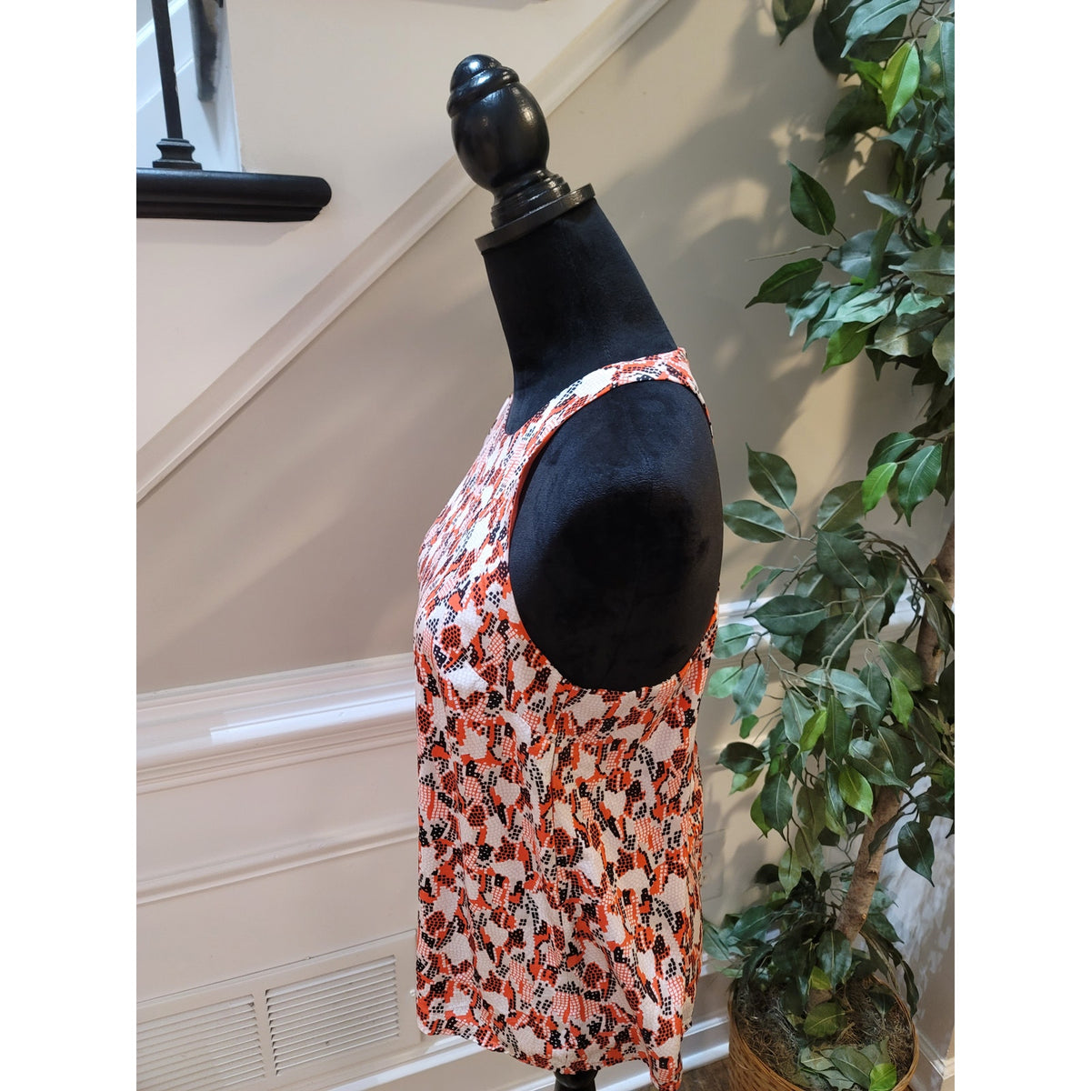 Joie Blouse Top Women's Small Multicolor Snake print Sleeveless Back Zipper