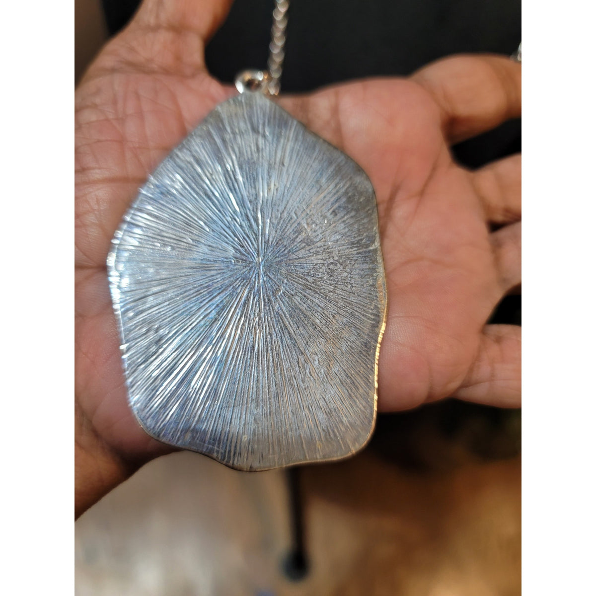 Women's Elegant Green Agate Fashion Pendant Necklace With Silver Chain