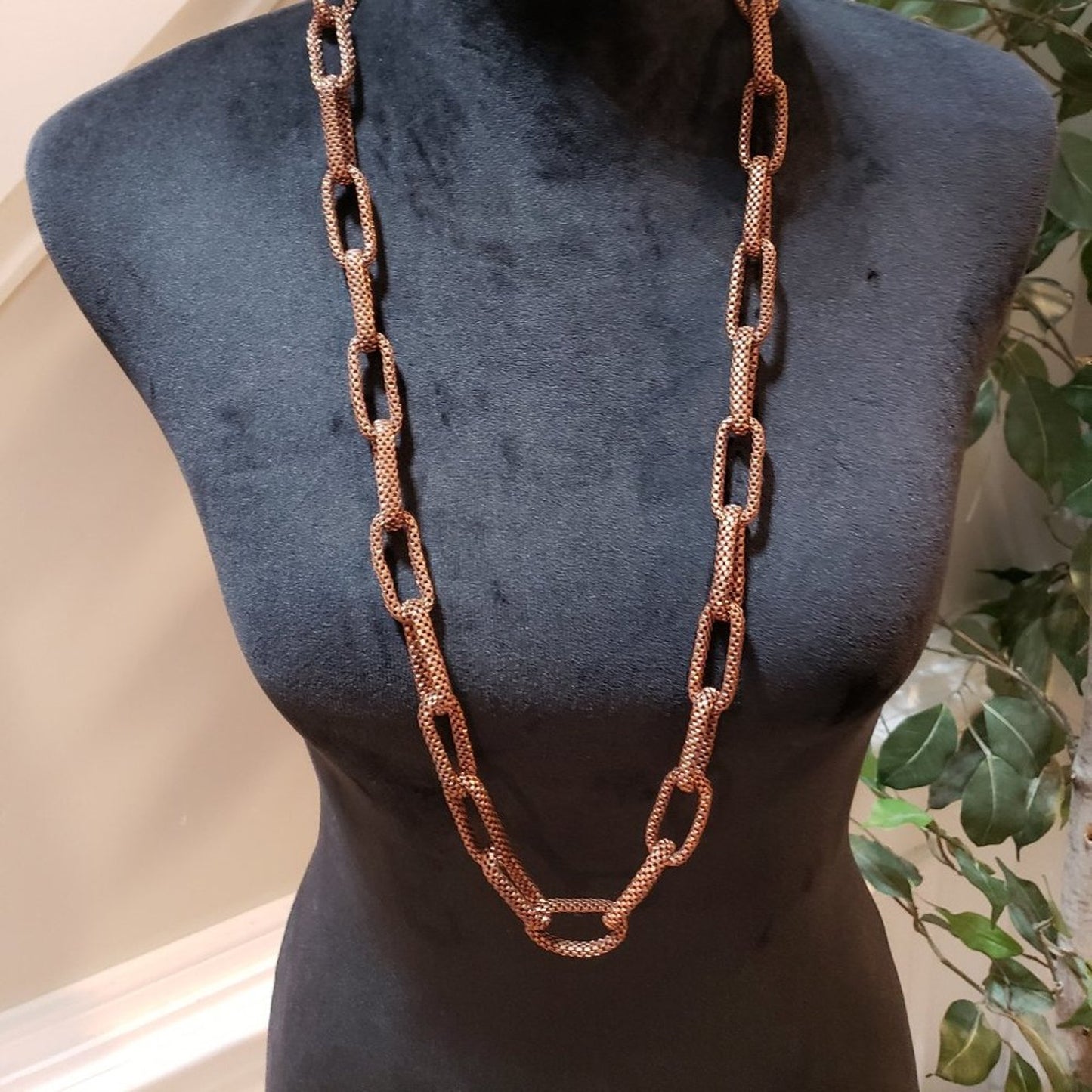 Women Fashion Gold Tone Square Multi Chain Link Collar Necklace w/ Lobster Clasp