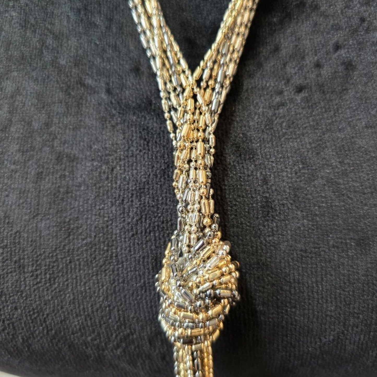 Womens Gold Tone  Multi Strand Tassel Long Chains Y-Shape Necklace with Lobster