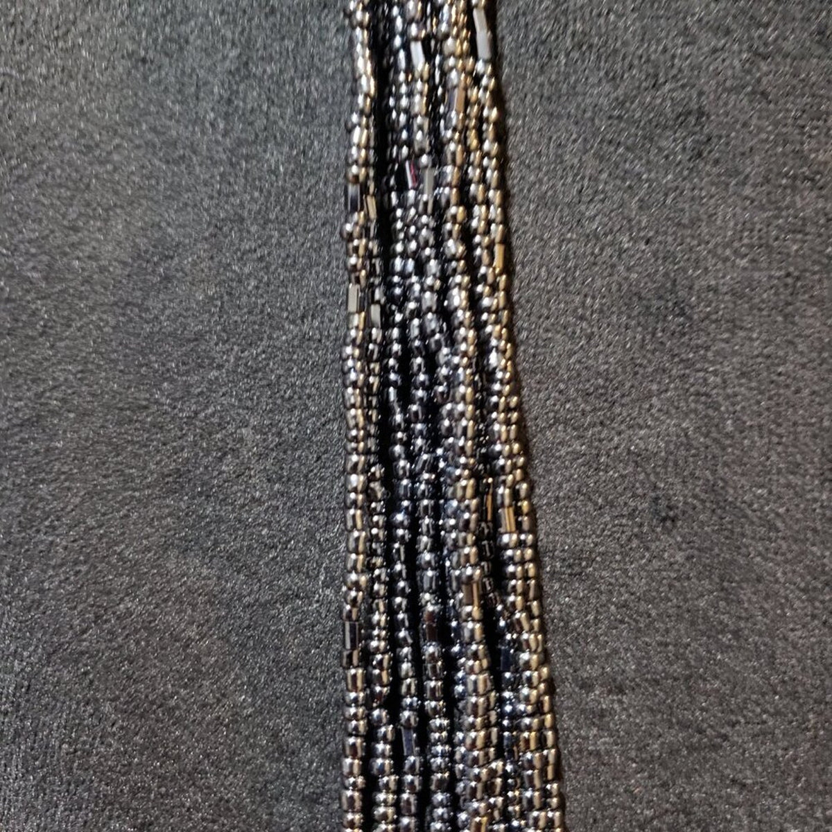 Womens Black Seed Beaded Multiple Layered Necklace Jewelry w/ Lobster Clasp