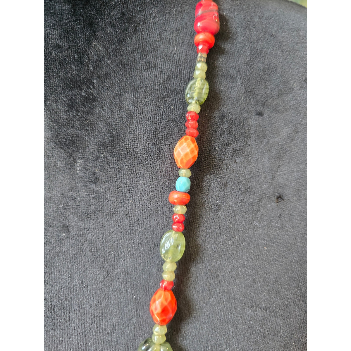 Monet Boho Multicolor Long Beaded Artisan Style Statement Necklace