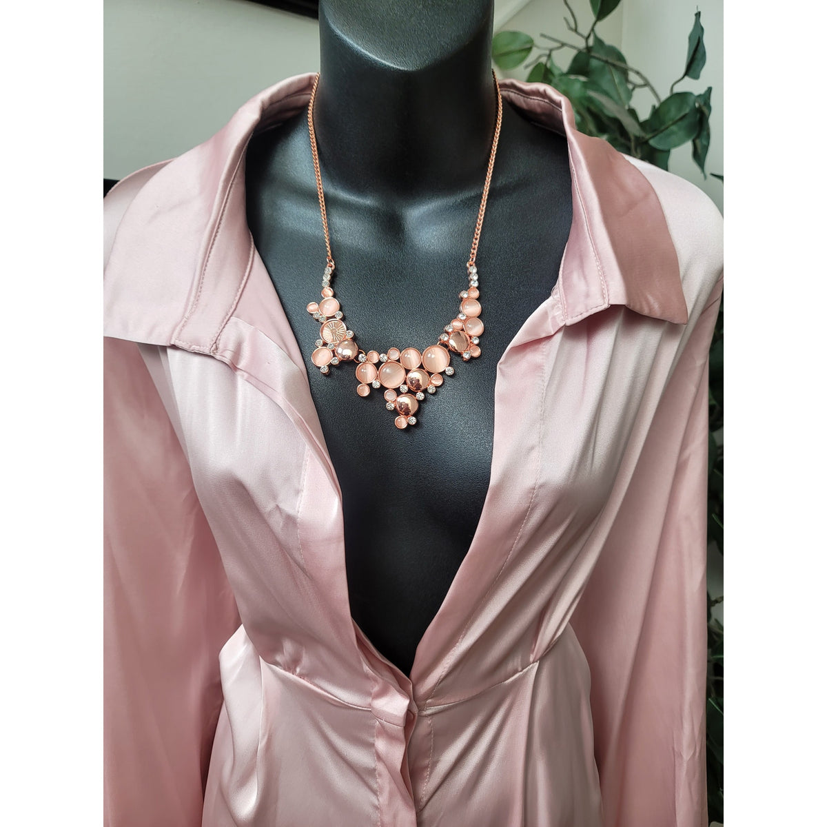 Fashion Nova Shirt Dress Women's Size Large Pink Polyester Long Sleeves