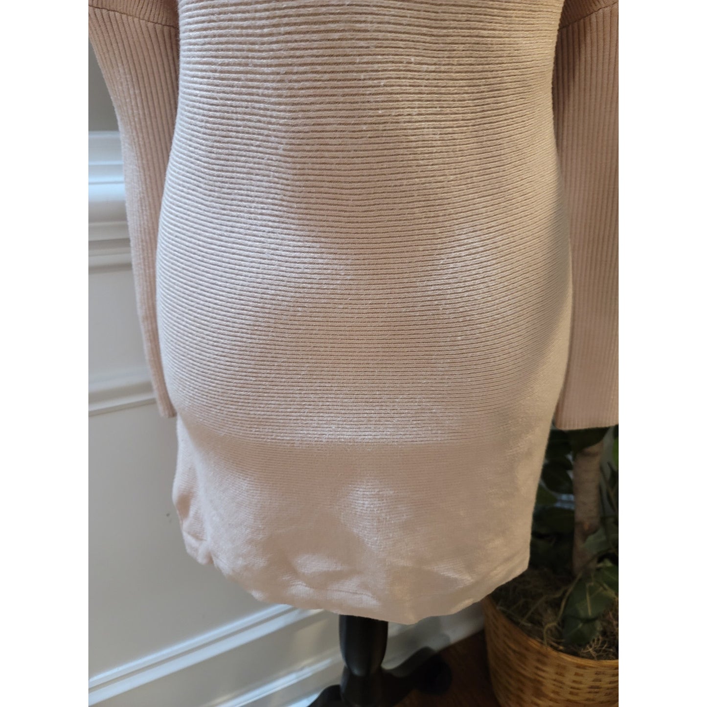 Lilly Scott Sweater Women's Medium Beige Long Sleeve Turtleneck Knit Tunic