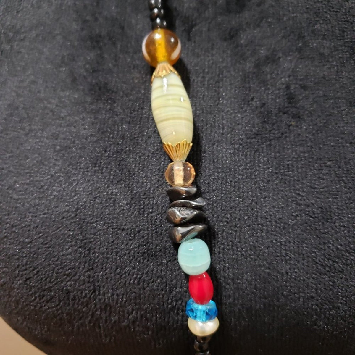 Womens Fashion Multicolor Stone Woven Seed Bead Long Necklace Jewelry Adjustable