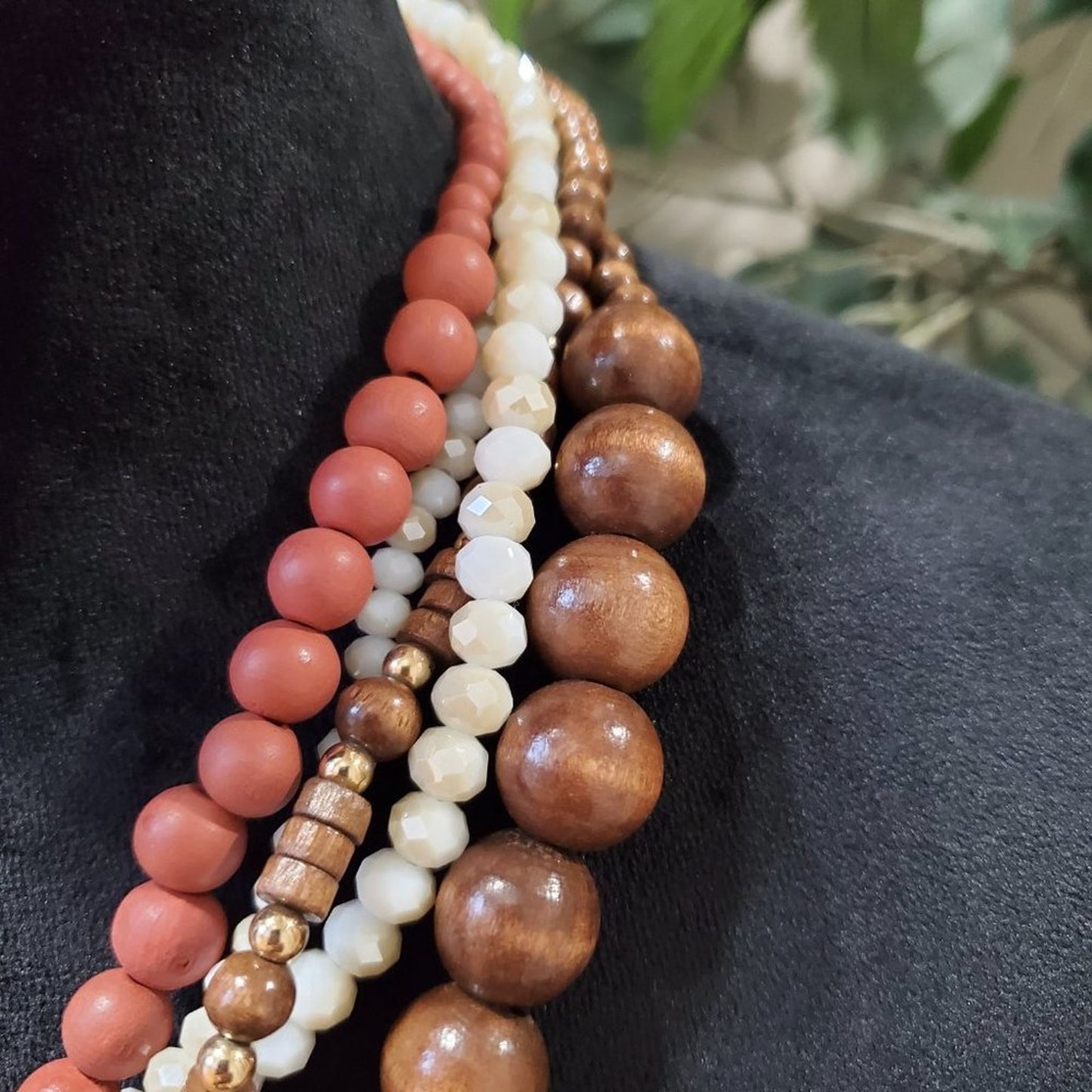 Womens Fashion Multicolor Multilayer Strand Beaded Collar Necklace Jewellery