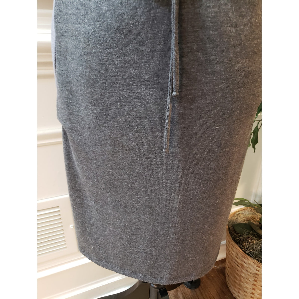 Delirious Dress Women 3X Gray Knit Short Sleeve Tie Waist Pocket Lounge
