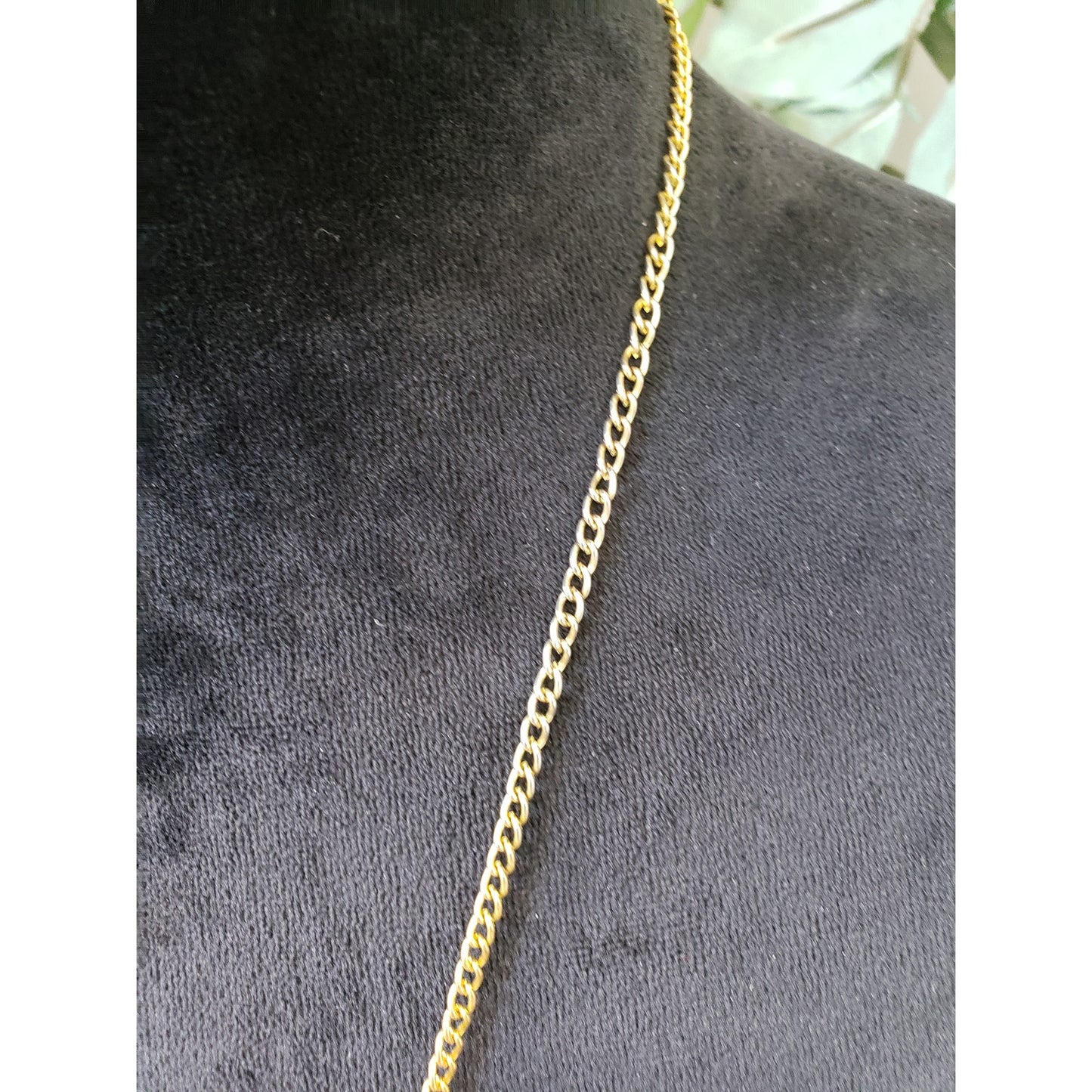 Women Fashion Gold Tone Faceted Crystal Zircon Tassel Curb Chain Lariat Necklace