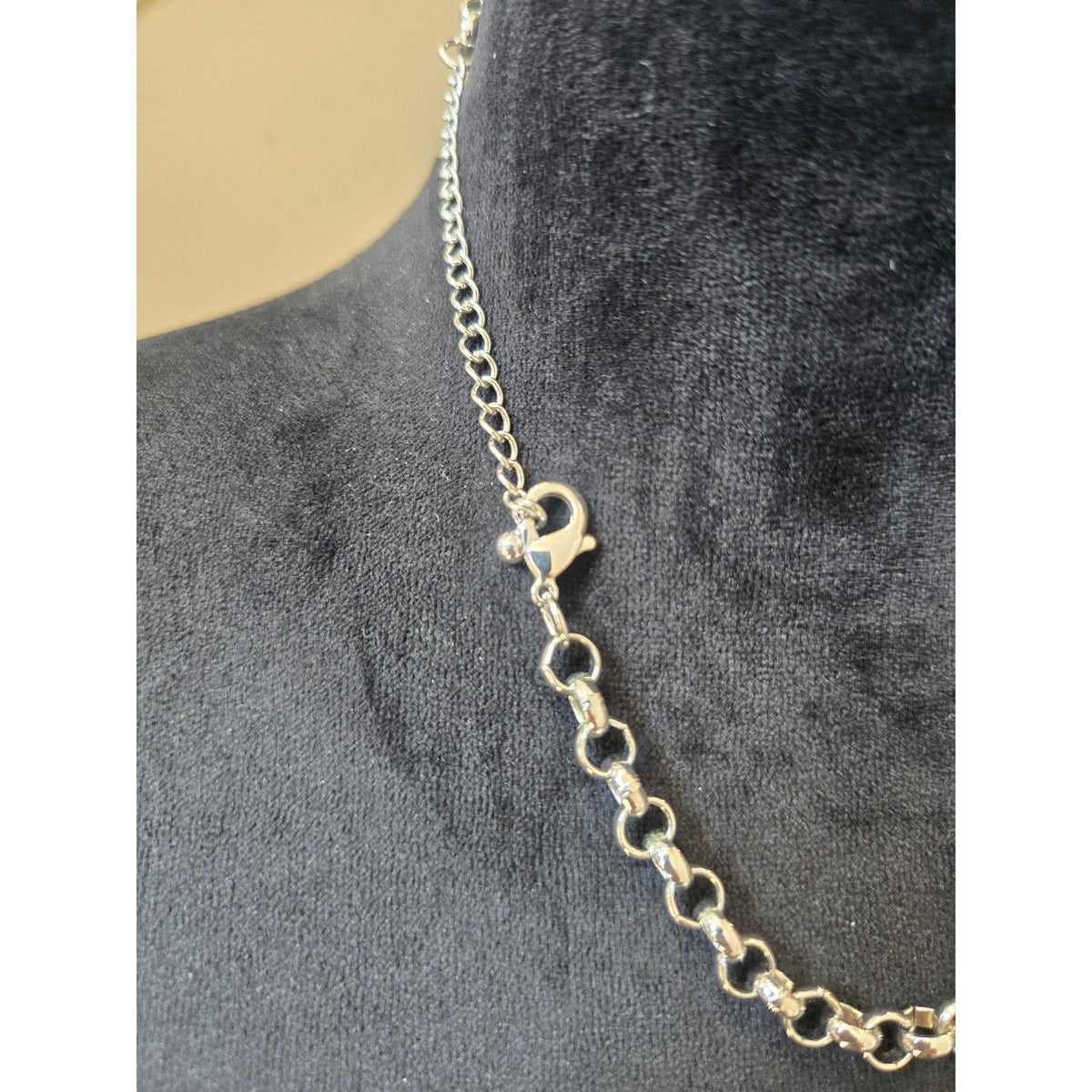 Silver Tone Pastel Floral Rhinestone Bib Statement Necklace